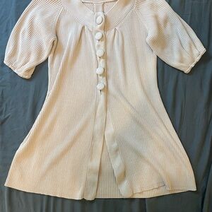 Cream Button-Down Women's Cardigan